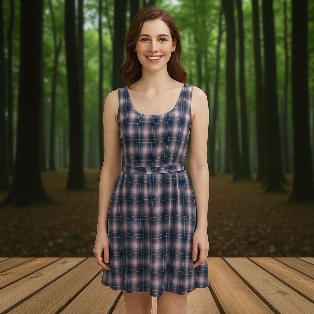 Hot Topic Plaid Cutout Dress Medium Y2K Grunge Punk Alternative Summer Outfit - Picture 4 of 10